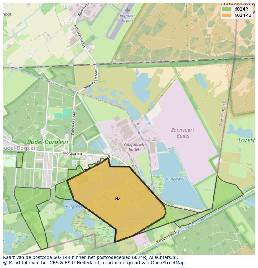 Afbeelding van het postcodegebied 6024 RB op de kaart.