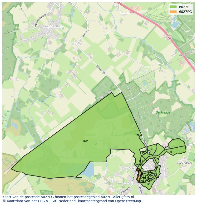 Afbeelding van het postcodegebied 6027 PG op de kaart.