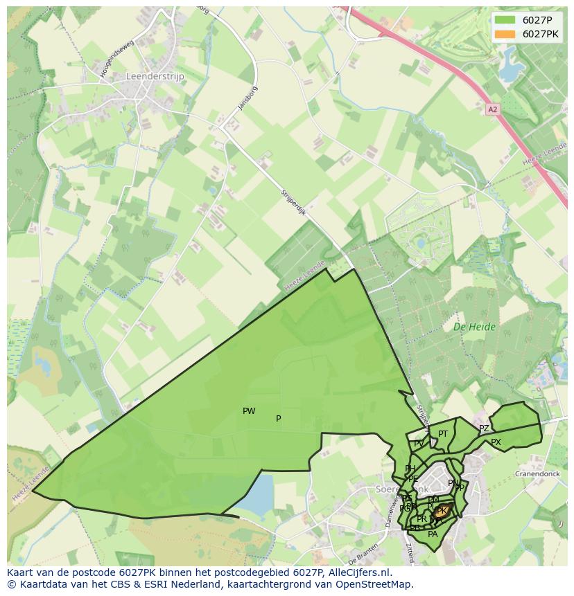 Afbeelding van het postcodegebied 6027 PK op de kaart.