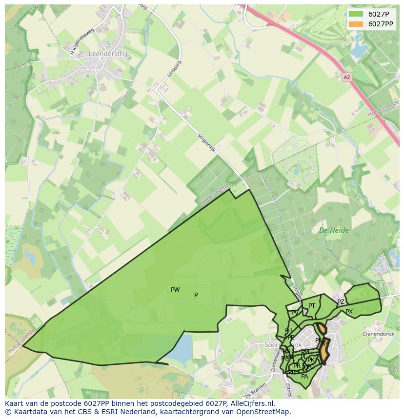 Afbeelding van het postcodegebied 6027 PP op de kaart.