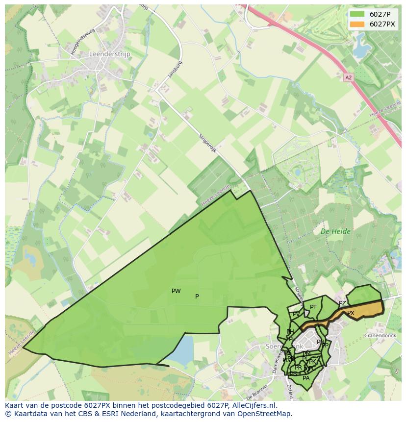 Afbeelding van het postcodegebied 6027 PX op de kaart.