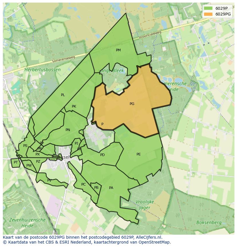 Afbeelding van het postcodegebied 6029 PG op de kaart.