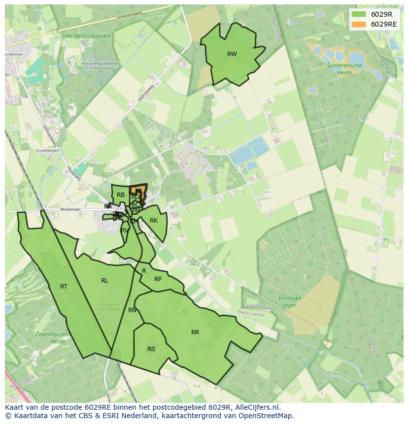 Afbeelding van het postcodegebied 6029 RE op de kaart.