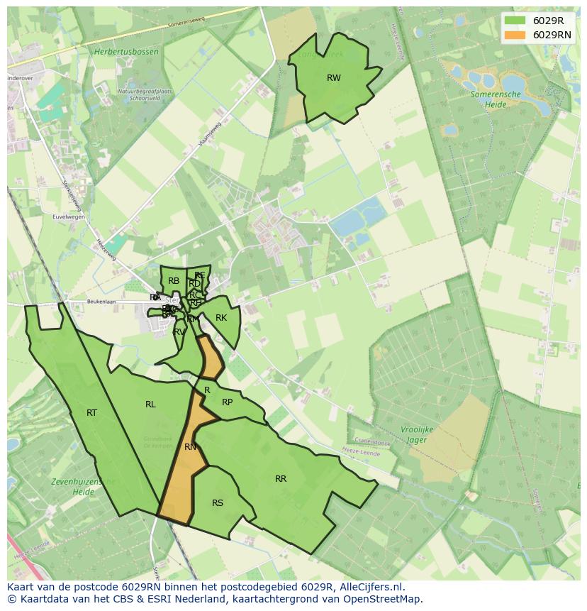 Afbeelding van het postcodegebied 6029 RN op de kaart.