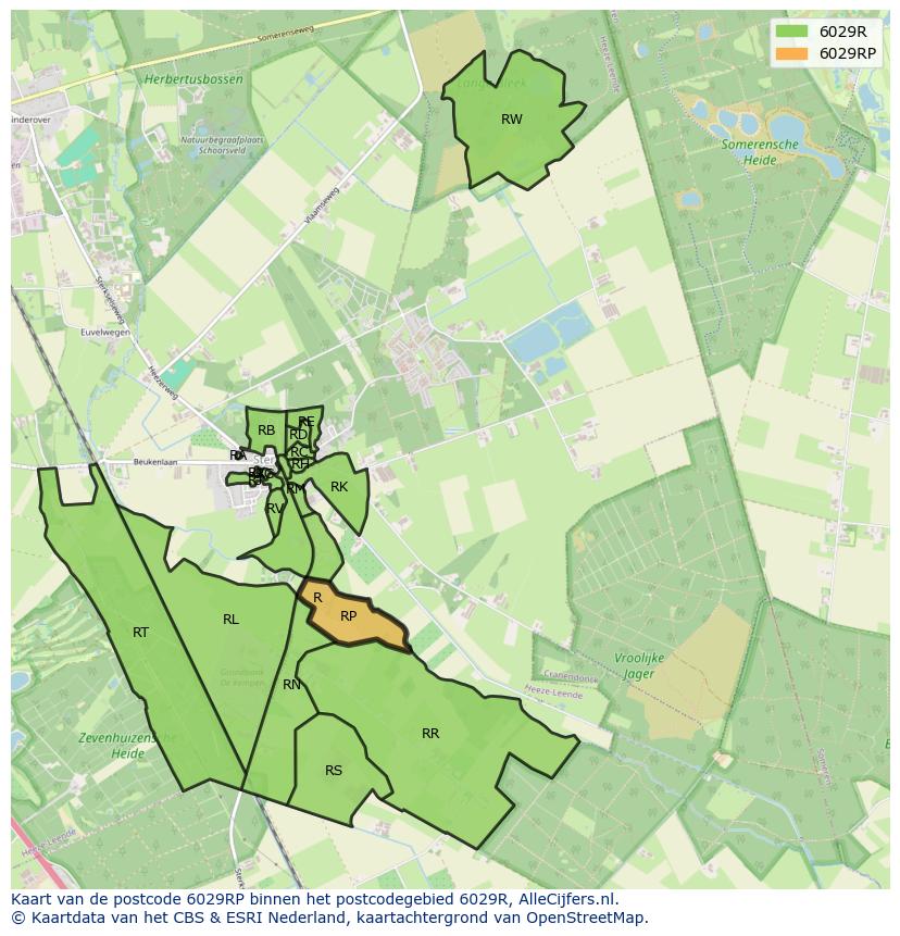 Afbeelding van het postcodegebied 6029 RP op de kaart.