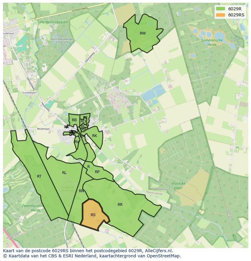 Afbeelding van het postcodegebied 6029 RS op de kaart.