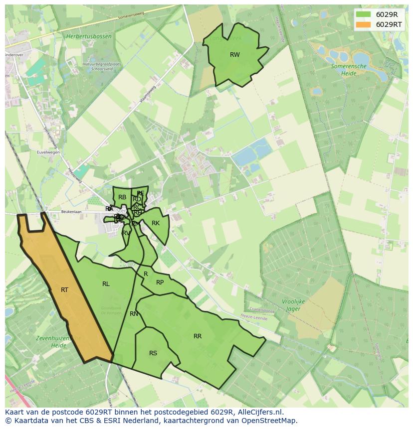 Afbeelding van het postcodegebied 6029 RT op de kaart.