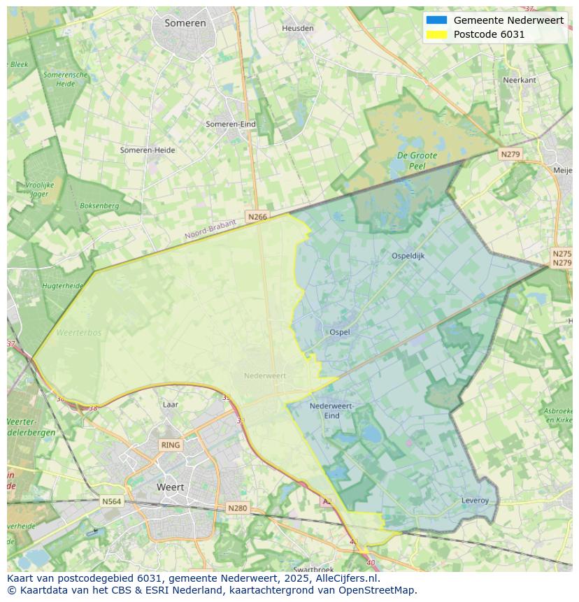 Afbeelding van het postcodegebied 6031 op de kaart.