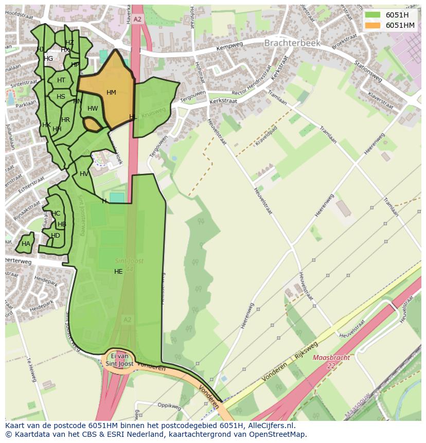 Afbeelding van het postcodegebied 6051 HM op de kaart.