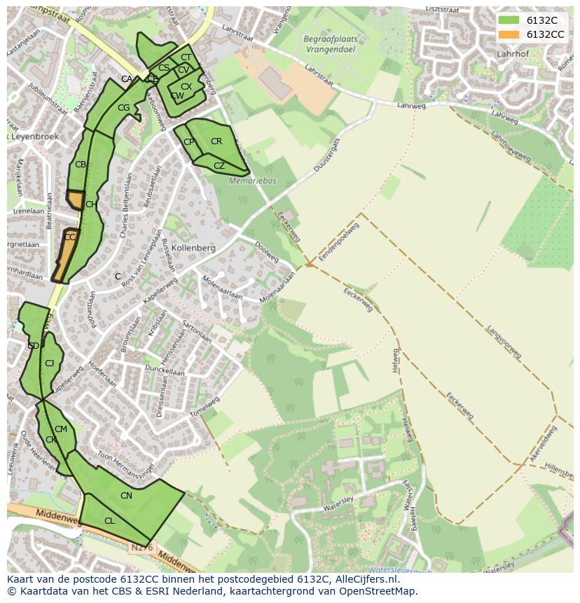 Afbeelding van het postcodegebied 6132 CC op de kaart.