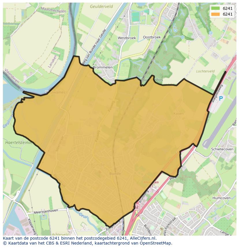 Afbeelding van het postcodegebied 6241 op de kaart.