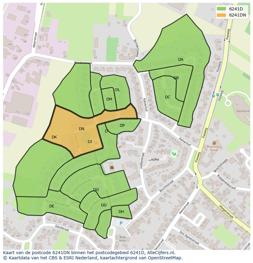 Afbeelding van het postcodegebied 6241 DN op de kaart.
