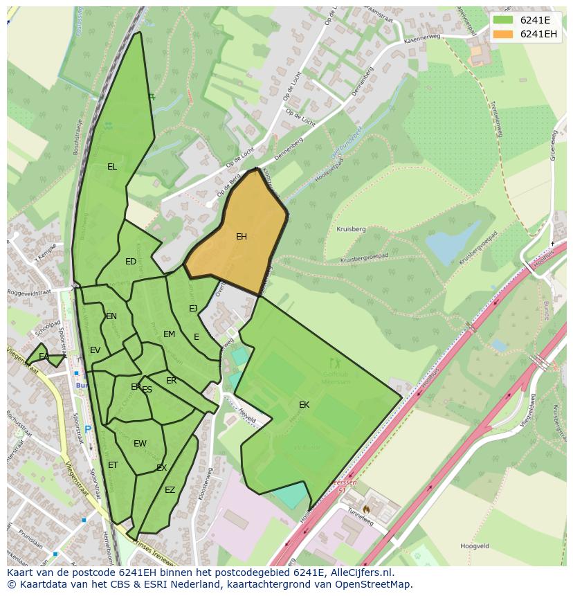 Afbeelding van het postcodegebied 6241 EH op de kaart.