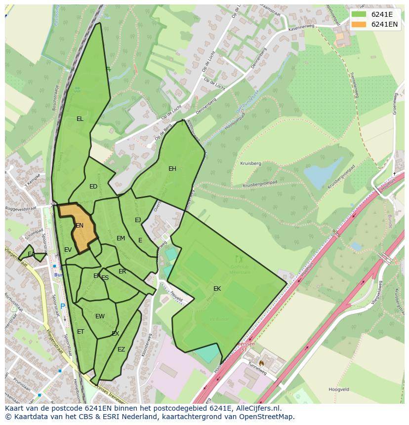 Afbeelding van het postcodegebied 6241 EN op de kaart.