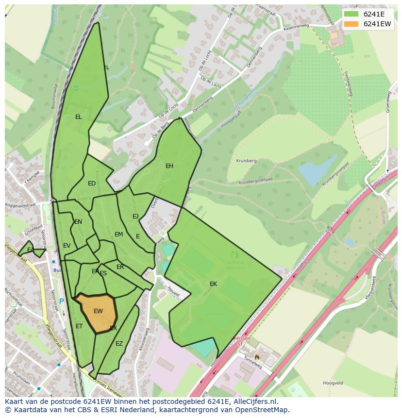 Afbeelding van het postcodegebied 6241 EW op de kaart.