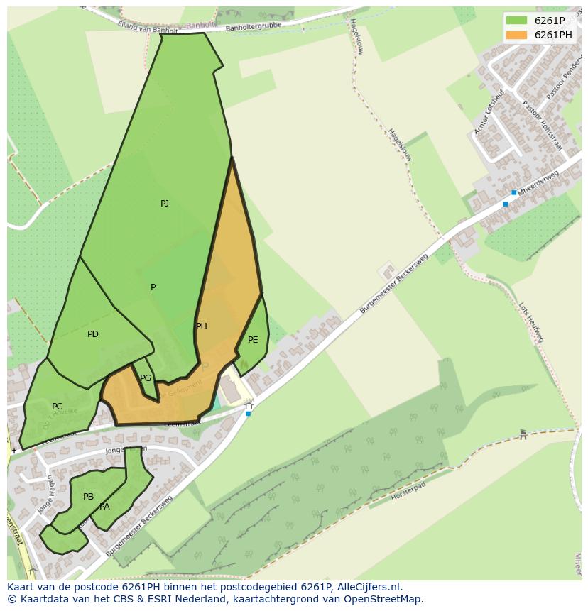 Afbeelding van het postcodegebied 6261 PH op de kaart.