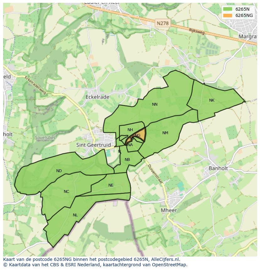 Afbeelding van het postcodegebied 6265 NG op de kaart.
