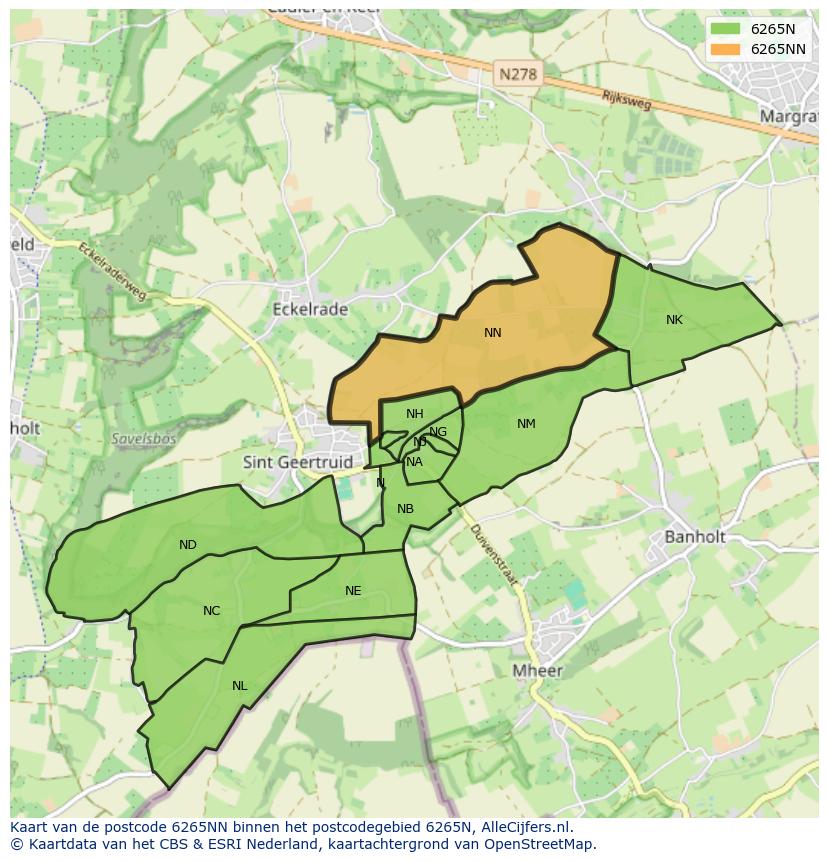 Afbeelding van het postcodegebied 6265 NN op de kaart.