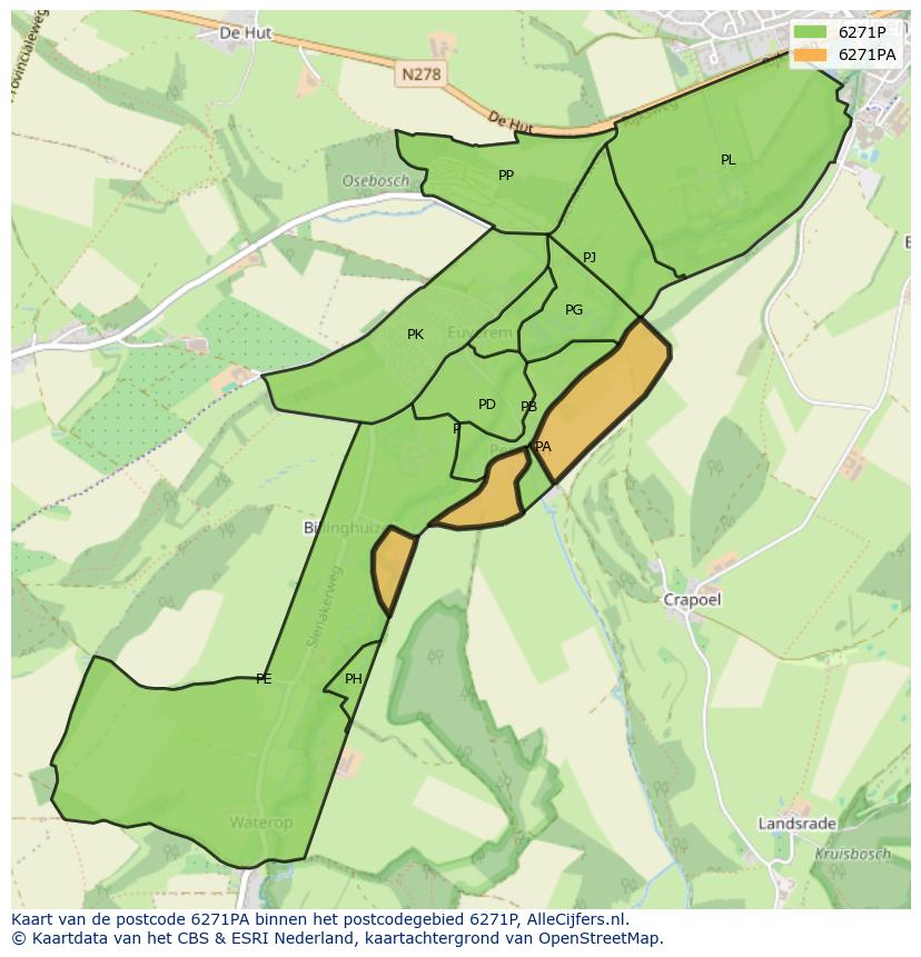 Afbeelding van het postcodegebied 6271 PA op de kaart.