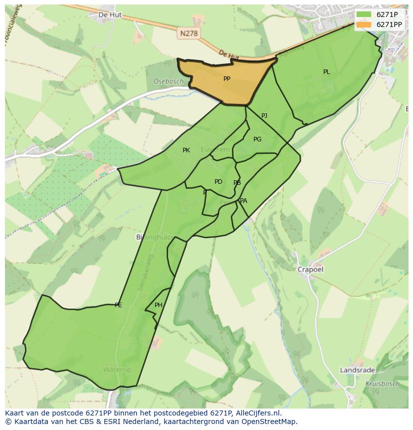 Afbeelding van het postcodegebied 6271 PP op de kaart.
