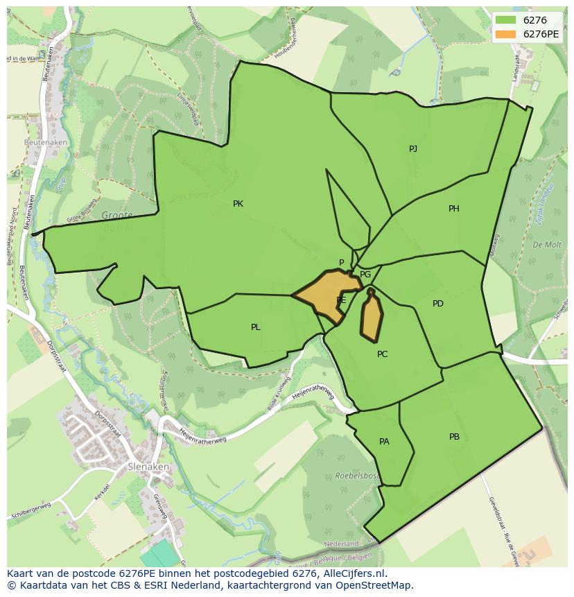 Afbeelding van het postcodegebied 6276 PE op de kaart.