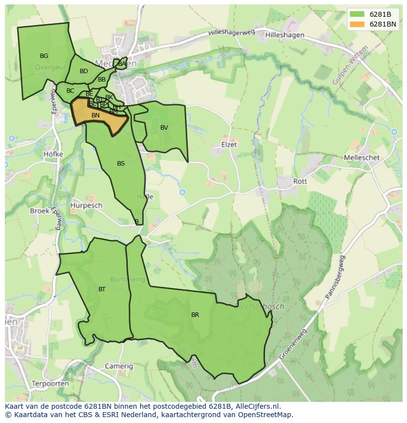 Afbeelding van het postcodegebied 6281 BN op de kaart.