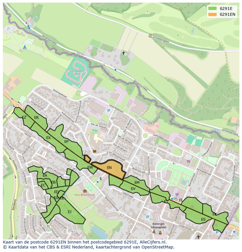 Afbeelding van het postcodegebied 6291 EN op de kaart.