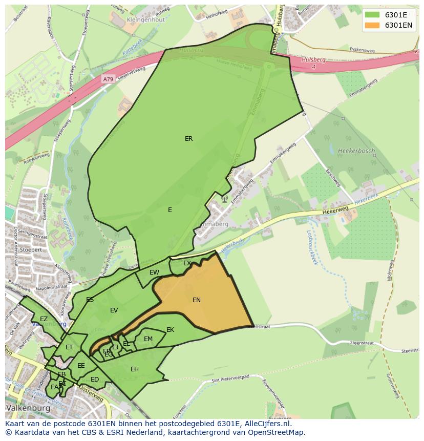 Afbeelding van het postcodegebied 6301 EN op de kaart.