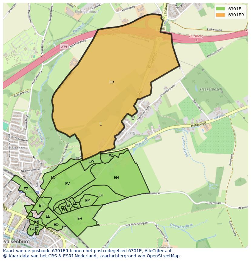 Afbeelding van het postcodegebied 6301 ER op de kaart.
