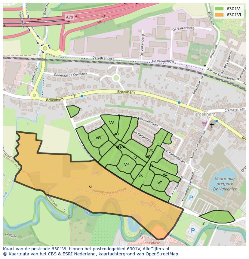Afbeelding van het postcodegebied 6301 VL op de kaart.