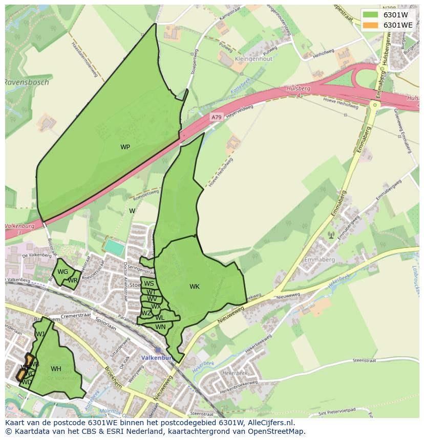 Afbeelding van het postcodegebied 6301 WE op de kaart.