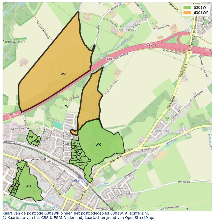 Afbeelding van het postcodegebied 6301 WP op de kaart.