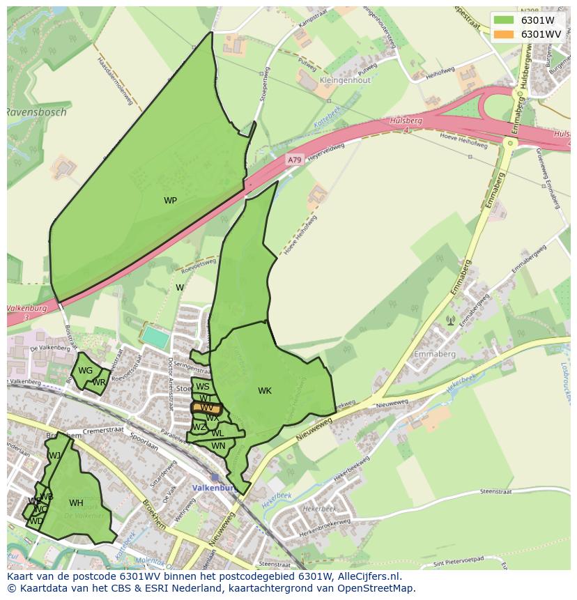 Afbeelding van het postcodegebied 6301 WV op de kaart.