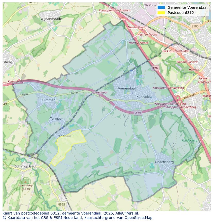 Afbeelding van het postcodegebied 6312 op de kaart.