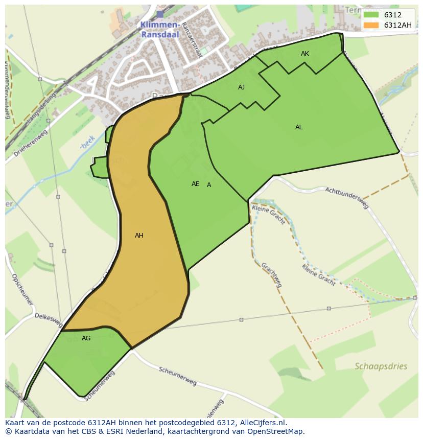 Afbeelding van het postcodegebied 6312 AH op de kaart.