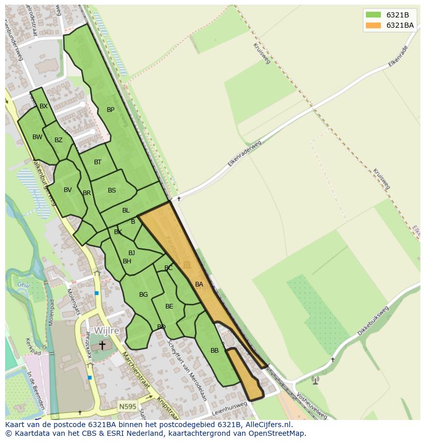 Afbeelding van het postcodegebied 6321 BA op de kaart.