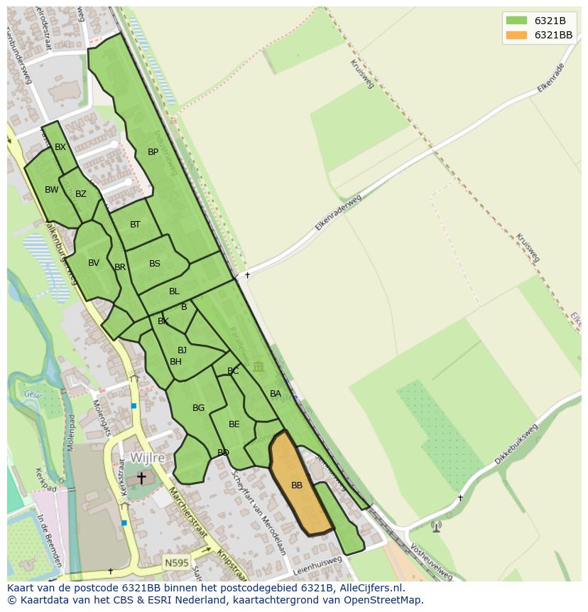 Afbeelding van het postcodegebied 6321 BB op de kaart.