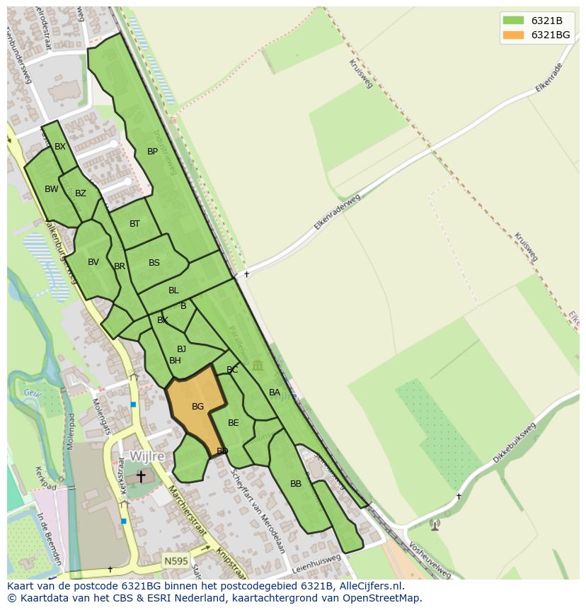 Afbeelding van het postcodegebied 6321 BG op de kaart.
