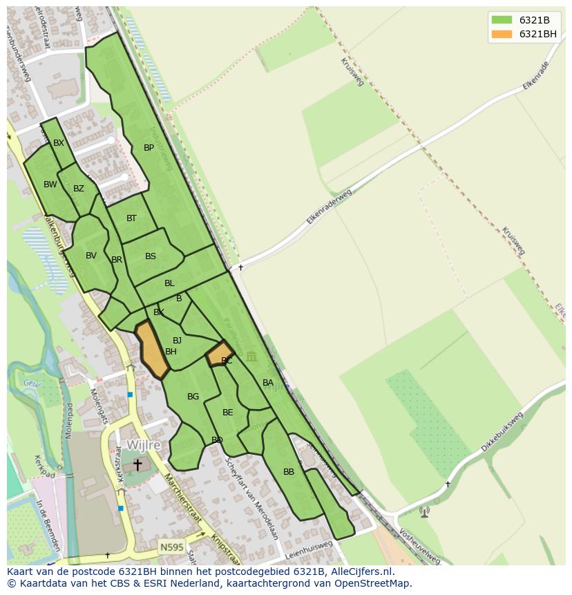 Afbeelding van het postcodegebied 6321 BH op de kaart.