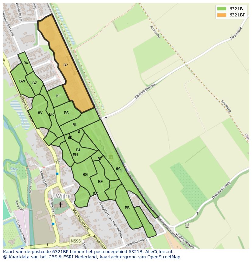 Afbeelding van het postcodegebied 6321 BP op de kaart.