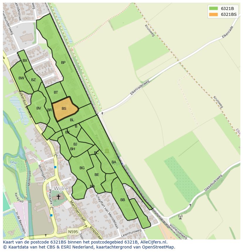 Afbeelding van het postcodegebied 6321 BS op de kaart.