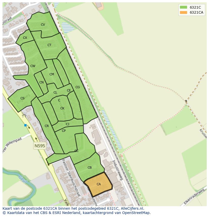 Afbeelding van het postcodegebied 6321 CA op de kaart.
