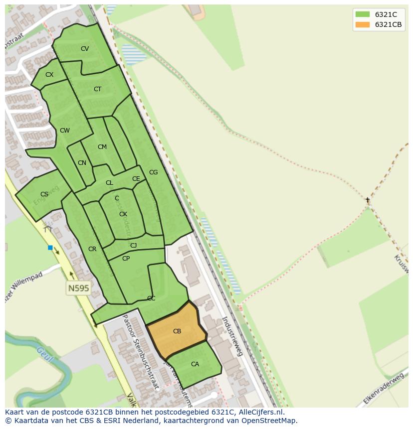Afbeelding van het postcodegebied 6321 CB op de kaart.