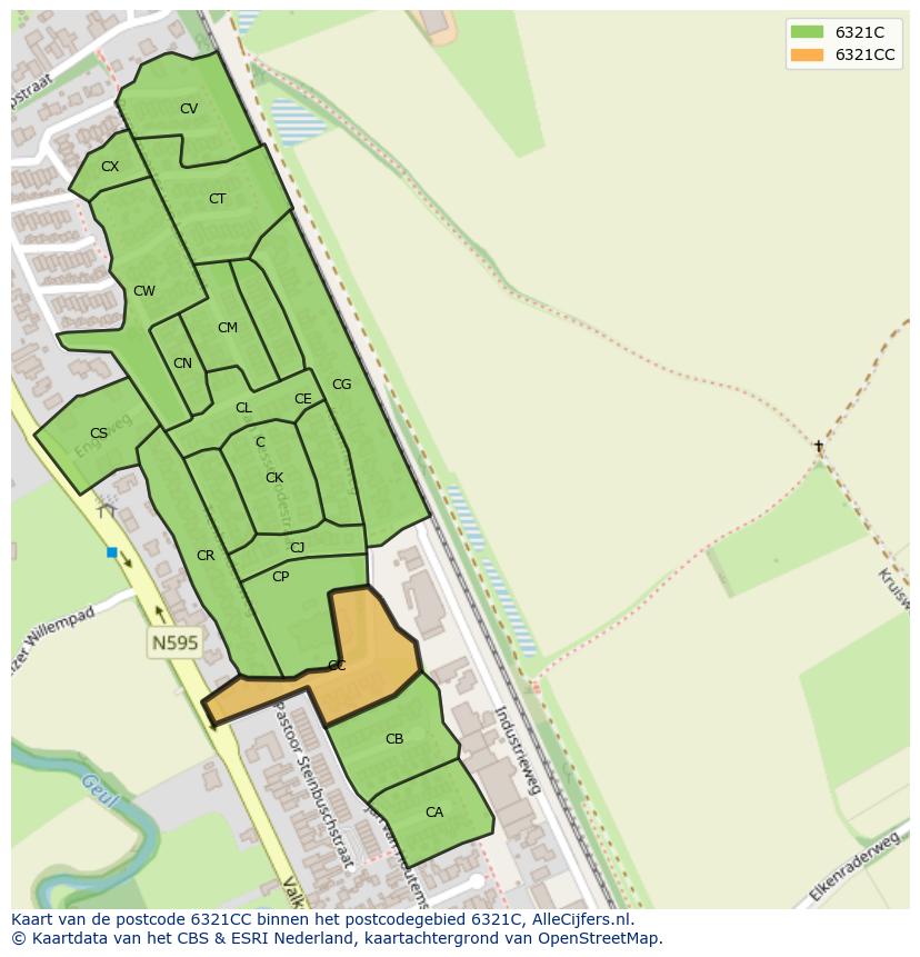 Afbeelding van het postcodegebied 6321 CC op de kaart.