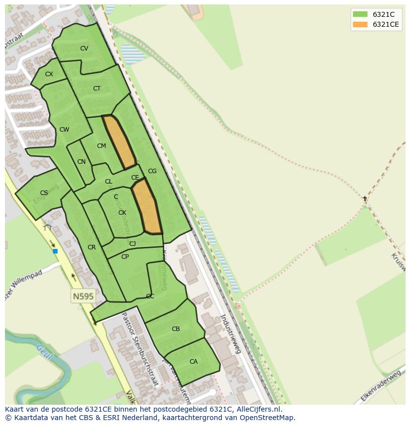 Afbeelding van het postcodegebied 6321 CE op de kaart.