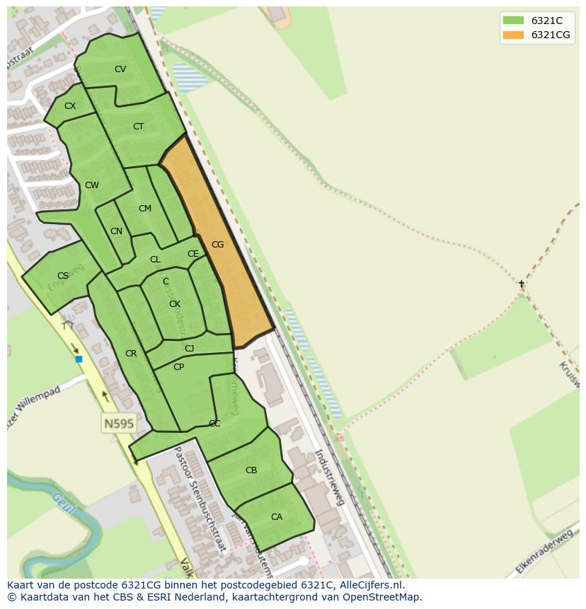 Afbeelding van het postcodegebied 6321 CG op de kaart.