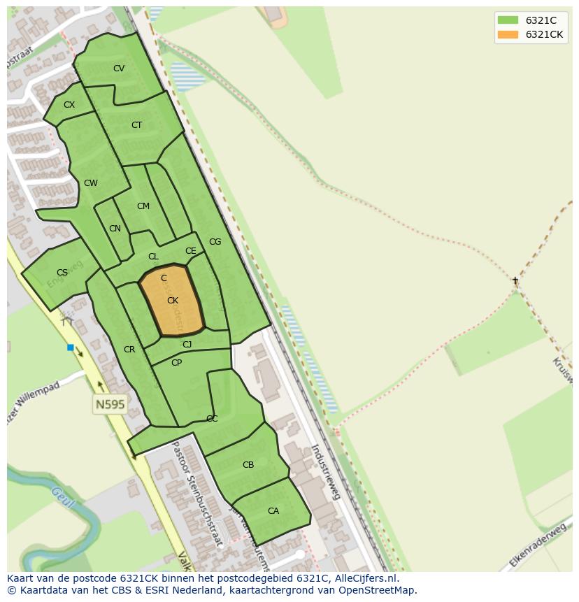 Afbeelding van het postcodegebied 6321 CK op de kaart.