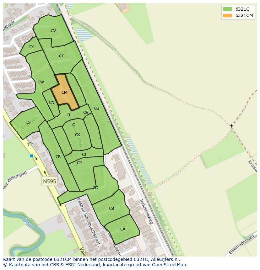 Afbeelding van het postcodegebied 6321 CM op de kaart.