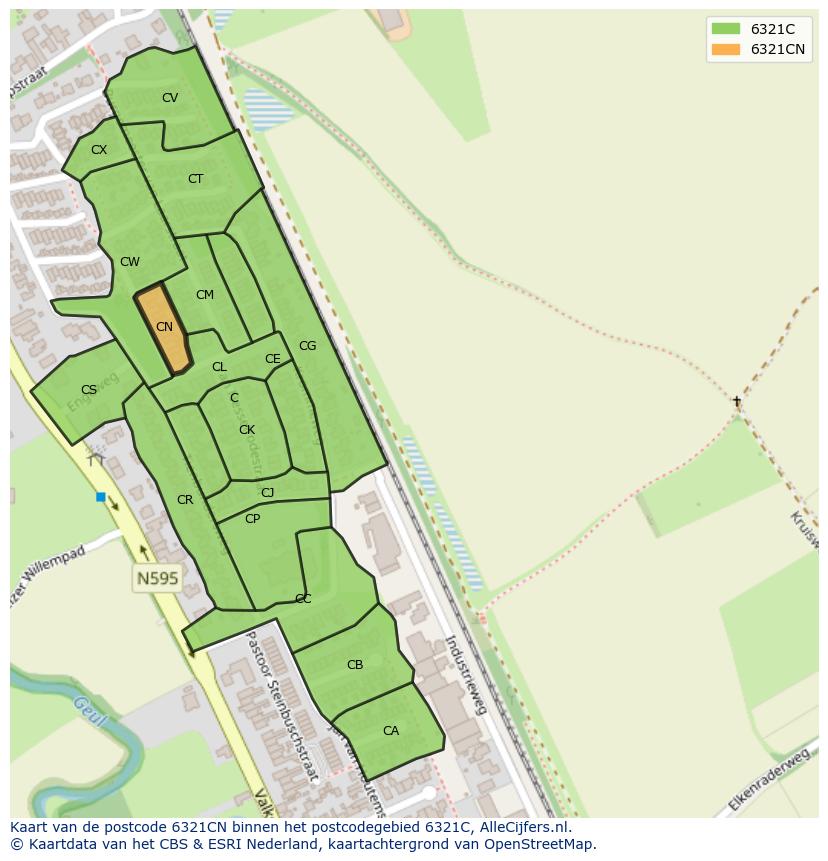 Afbeelding van het postcodegebied 6321 CN op de kaart.