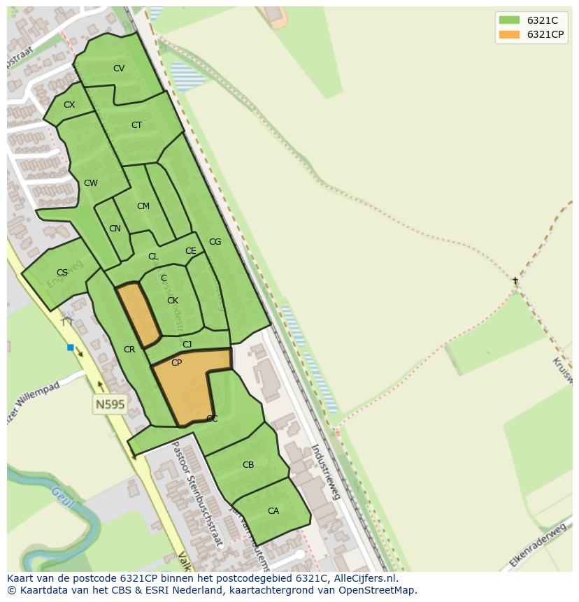 Afbeelding van het postcodegebied 6321 CP op de kaart.
